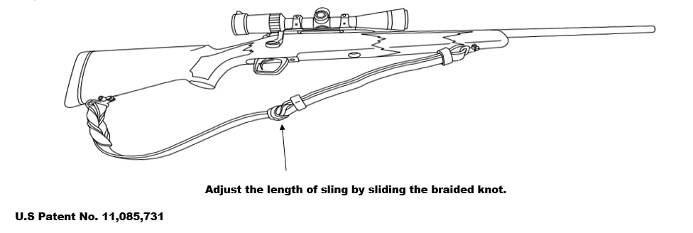 Miniatura 4 de True Latigo Leather Rifle Sling - Adjustable - Handmade in the USA (Black)