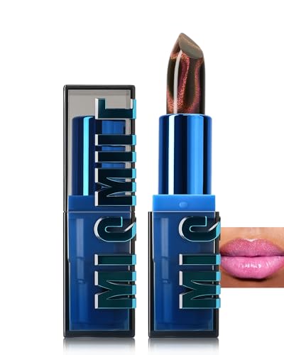 Magischer Farbwechsel Lippenstift, Glänzend Cat Eye Color Change Lipstick, Long Lasting Moisturizing, Temperatur Vegan Lip Tint Blam mit Feine Glitzerpartikel für Frauen, Wasserfest & Not-Stick Cup-03