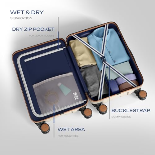 Image of Safari Thorium Royale 8 Wheels Set of 3 Trolley Bags Hard Case Polycarbonate Luggage, TSA Lock, Wet Pouch Organized Interior, Suitcase for Travel, Trolley Bags for International Travel, Vanilla Tan