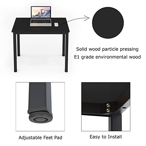 Image of DlandHome 63 inch Computer Desk Home Office Table Writing Desk Study Table Gaming Desk Workstation, Black