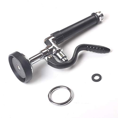 POUGEO Gastro Handbrause Küchenarmatur Ersatzbrause für Gastrobrause/Geschirrbrause/Handbrause Gastro, Edelstahl Chrom Fertig, 1/2" Standard-AG Adapter, Schwarz Cover