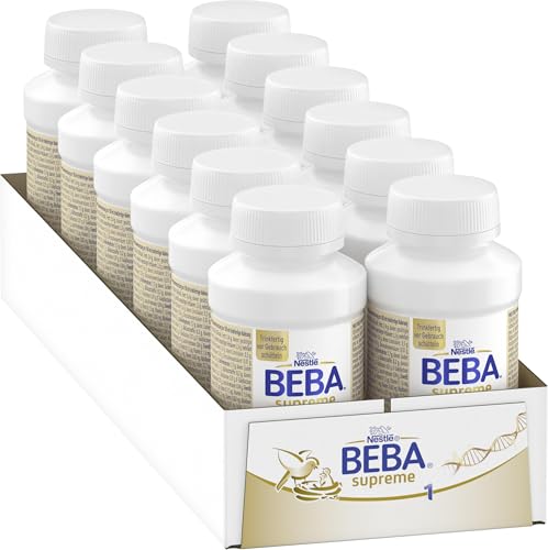 Nestlé BEBA SUPREME 1 Anfangsmilch trinkfertig, von Geburt an, nur Laktose, ohne Palmöl, 12er Pack (12 x 200ml)