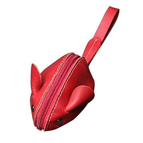 Usuny Porte-monnaie en cuir véritable avec fermeture éclair en forme de souris Cover