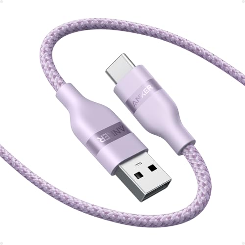 Image of Anker Car Carplay Cable for iPhone 16 15 Pro Max Plus, Upcycled Braided USB A to USB C Car Charger Cord for Samsung Note20 and More (6ft,Violet)