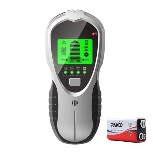 Escáner buscador de espárragos, detector de explorador de pared, detector de centro electrónico 4 en 1 para detectar pernos de espárragos, profundos, metal, madera y cables AC, pantalla LCD HD