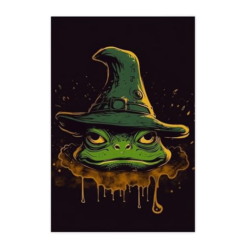 QMNLKH Póster decorativo vintage para pared, diseño de rana, avatar, periódico, despegar y pegar para sala de estar, dormitorio, pared de TV