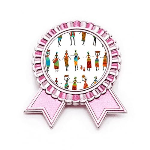Broche robe africaine rose LadyTotems en métal ciselé aux finitions impeccables