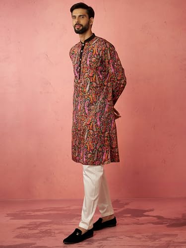 Kurta Pyjama imprimé Aïd vêtement homme noir taille 36 de VASTRAMAY - 4