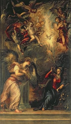 Cuadro de la Anunciación de Tiziano lienzo decorativo de 60x90cm