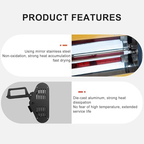Handheld Infrared Paint Curing Lamp with Adjustable Bracket, Short Wave Heater for Car Body Repair, 110V, Quick Drying & Efficient Painting Tool