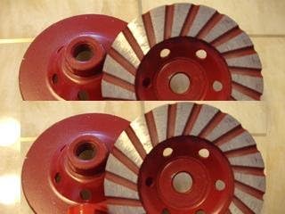 4-Inch Diamond Turbo Grinding Cup Wheel 4 Pieces Coarse Grit for Concrete / Granite Floor Damo