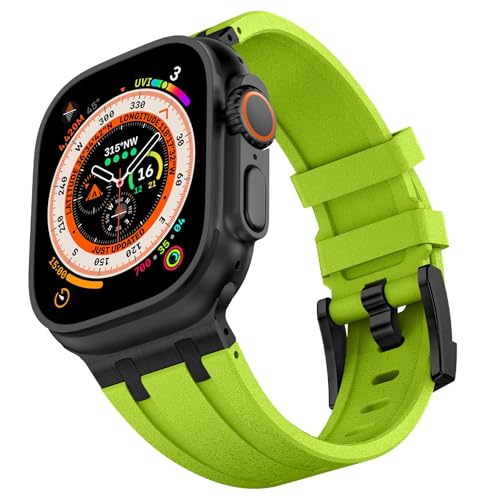 VeveXiao Luxury Designer Rugged Band Compatible with Apple Watch Ultra/Ultra2 Band 49mm 45mm 44mm 42mm, Silicone Strap Waterproof Replacement Band for iWatch Series 9 8 7 6 5 4 3 2 1 SE