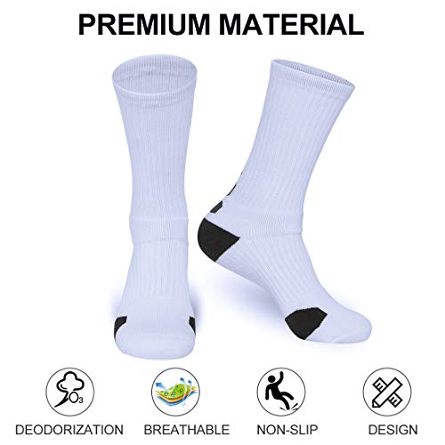 Dingcooler Basketball Socks for Men Boys Padded Sports Socks for Teens and Adults