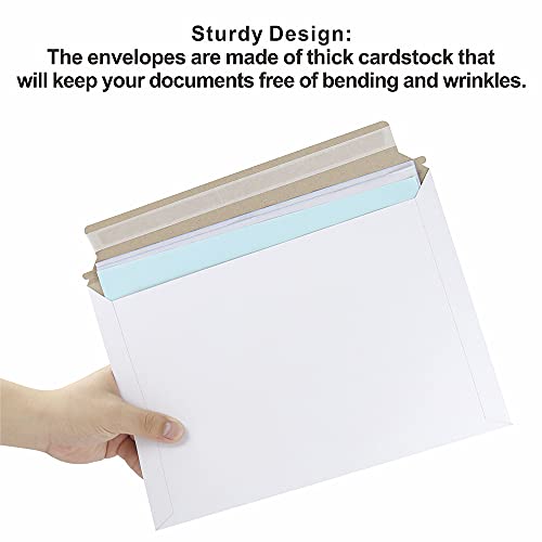 50Pack Rigid Mailers 9X12 Inch Cardboard Mailers Self Seal Photo Document Mailers Stay Flat White Cardboard Envelopes White Photography Mailers For Cd Photos Document Mailing Envelopes (White) #TOP4