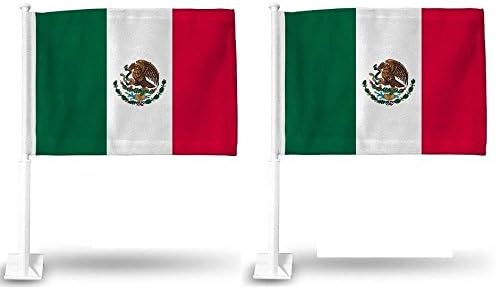 AES 2 banderas para ventana de coche de 18 x 12 pulgadas, doble costura, resistente a la decoloración, 2 banderas para ventana de automóvil, de 18 x