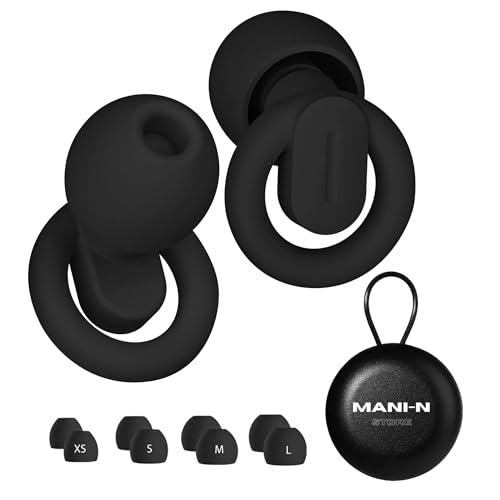 Mani-N Store Premium Sleep Ear Plugs -33db. Soft Reuseable Noise Cancelling Earplugs XSSML Pairs for Sleep, Travel, Studying, Concerts Mani-N Store Premium Sleep Ear Plugs -33db. Soft Reuseable Noise Cancelling Earplugs XSSML Pairs for Sleep, Travel, Studying, Concerts