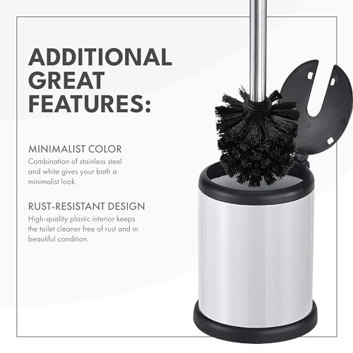 Image of ToiletTree Products Toilet Brush with Lid (White 2 Pack)