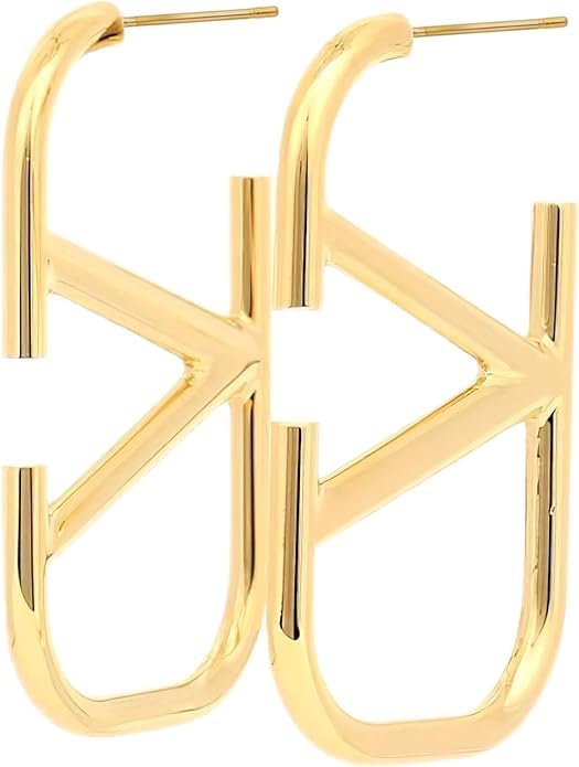 Luxurious 18K Gold V-Shaped Geometric Earrings Gentle on Skin Jewelry for Women 925 Premium Style earrings for women.
