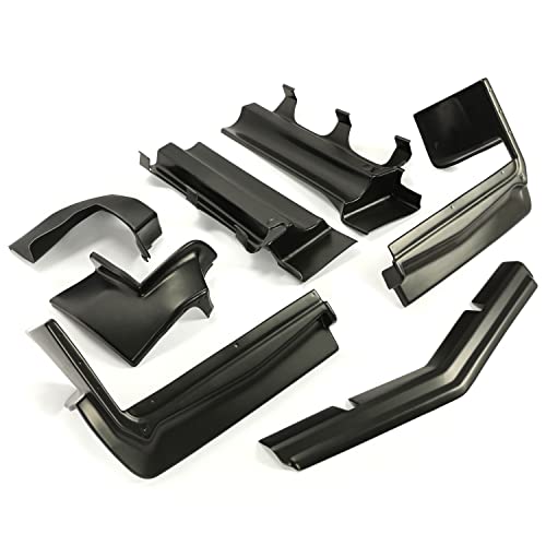ALMULOO Front & Rear Bumper Fillers Cover Compatible with 1979-1985 Buick Riviera Model Cars Plastic Painted Black
