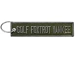 Military Golf Foxtrot Yankee Keychain Tag with Key Ring, EDC for Servicemen, Car, Motorcycle