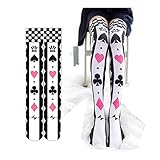 RULTA Ahego Disease Face 3D Print Thigh High Stockings Cute Anime Lolita Cosplay Knee High Socks