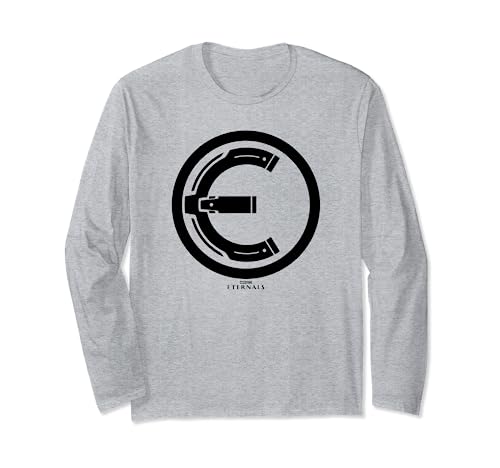 T-shirt Marvel Eternals noir manches longues coton haut imprimé logo cinéma geek pour homme