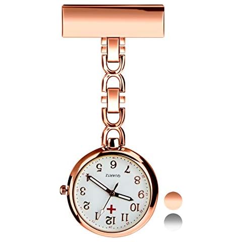 UEOTO Nurses Fob Watch - Medical Lapel Pin Clip-on Brooch Hanging Pocket Fob Watches for Men Women, Daily Waterproof Quartz Nurse Fob Watch Ideal for Doctor Nurses Paramedic Cover