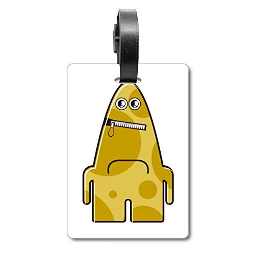 Étiquette de valise jaune monster pour vos vacances et croisières alien