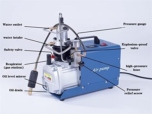 Compresor de aire eléctrico de alta presión de 4500 psi, 300 bar, 30 MPa y 1,8 kW con diseño portátil. (Hardcoverversion)