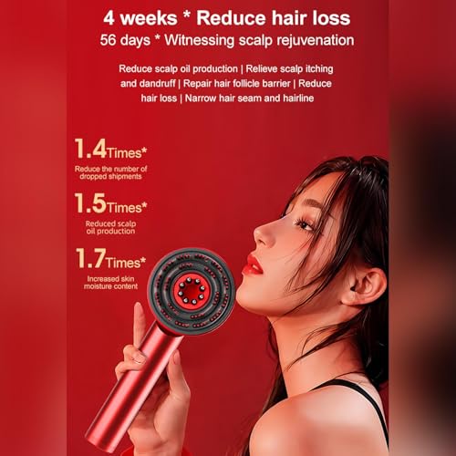 Crescimento do cabelo do massageador do couro cabeludo com luz vermelha, massageador elétrico do cou