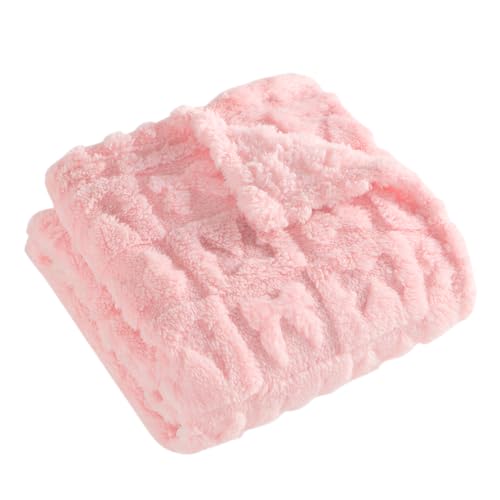 Belle Bow Blanket - Fleece Checkered Baby Blanket Ultra Soft Cozy for Girls Boys Fluffy Infant Toddler Newborn Gender Reveal for Crib Stroller 3040 (Light Pink 30x40 Bow)