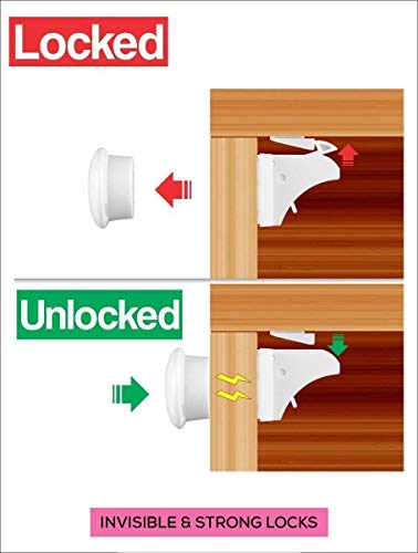 image for Eco-Baby Magnetic Cabinet Locks Child Safety for Drawers and Cabinets 