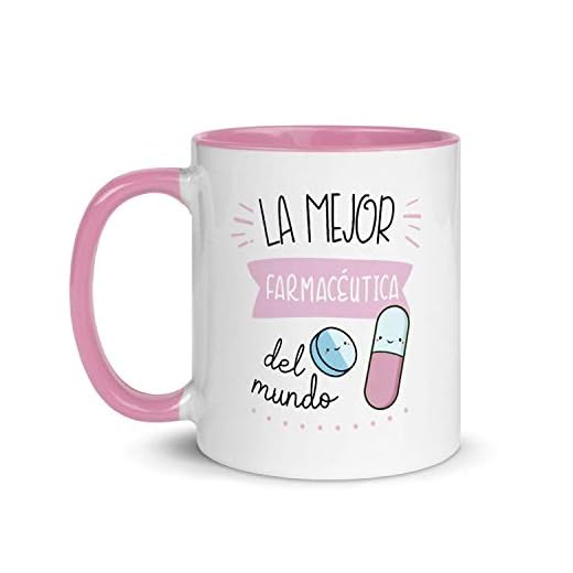 Kembilove Taza de Desayuno Personalizada La Mejor Farmacéutica del Mundo – Tazas Originales para Regalar – Regalos Personalizados – Regalos Originales para Hombre – Tazas Originales