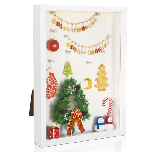 Rdlobu 3D Tiefer Bilderrahmen Shadow Box Frame Weiß für Handwerk...
