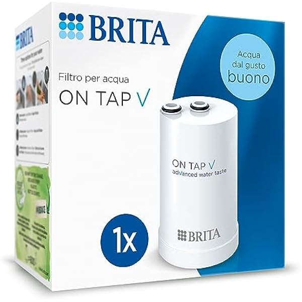 BRITA Filtr do wody z kranu ON TAP V (4 miesiące) - redukuje chlor, PFAS, małe cząsteczki i metale - do wody dobrej do picia