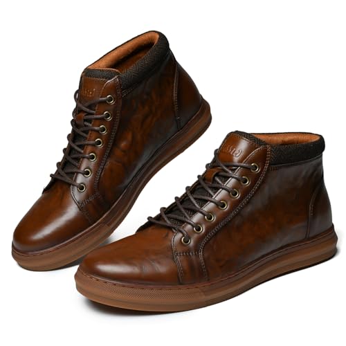 Arkbird Mens Leather Sneaker Fashion Classic Casual Chukka Ankle Boots for Men3