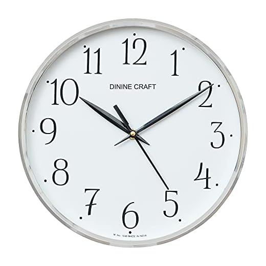 Dinine Craft Plastic Wall Clock (White_26 X 26 Cm)