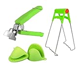 Sunrade 3 Pack Universal Kitchen Stainless Steel Folding Hot Dish Plate Bowl Clip Plate for Cooking