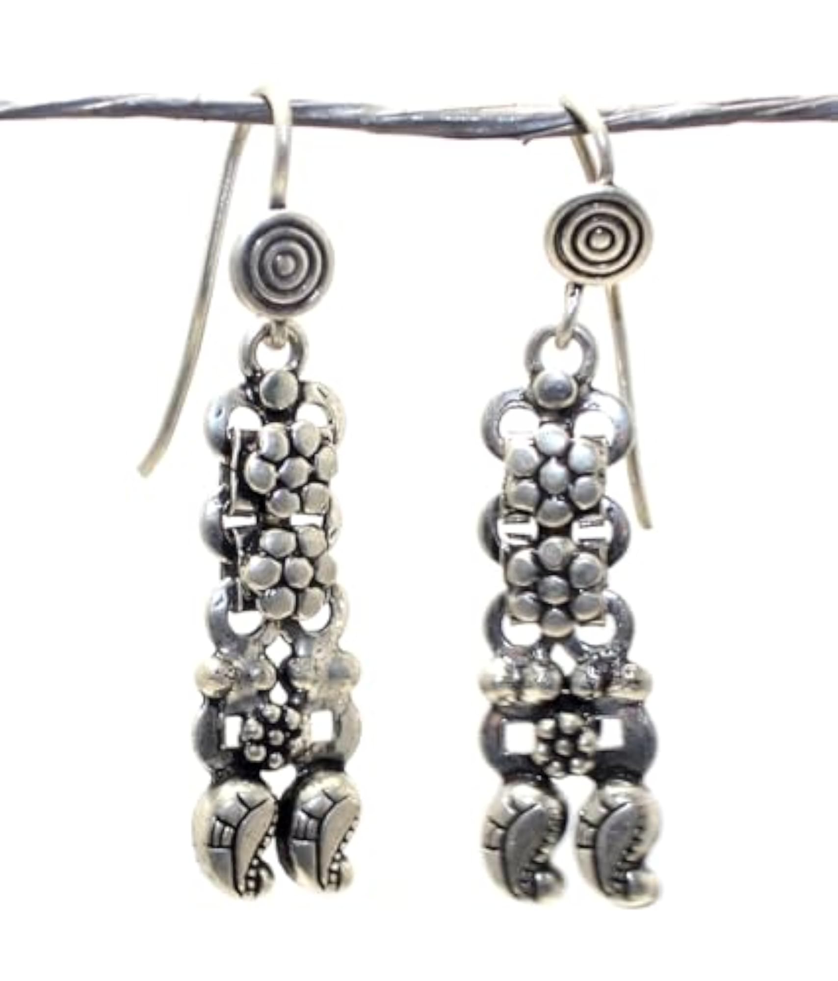 Women's Handmade 925 Sterling Silver Dangle Earrings, Traditional Gift