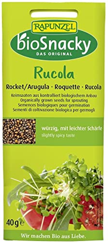 BioSnacky Sprossen Mix mit 3 Sorten, je 40g, von Rapunzel, mit den Sorten Rucola, Alfalfa, Buchweizen, frische Bio-Keimsprossen zum Selberkeimen für gesunde Salate, Sandwiches & Smoothies