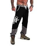 Yakuza Herren Game On Two Face Loose Jogginghose, Schwarz/Grau, XL