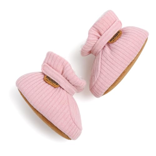Baby Boys Girls Thermal Cotton Booties Non Skid Soft Sock Boots Infant Slippers Newborn First Walker Crib Shoes Pink 12CM4
