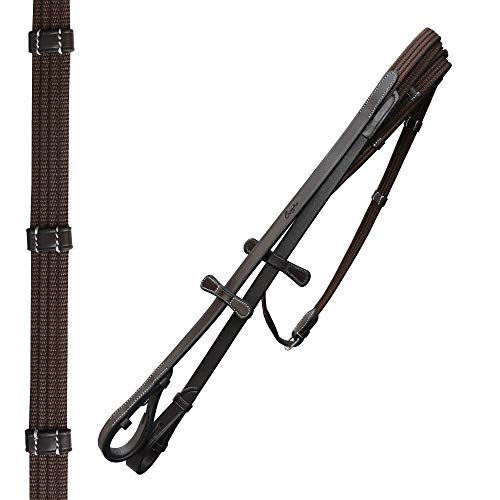 Exionpro Dressage Bridle: Soft Lining, Designer Stitching & Anatomic Shape Browband And Noseband With Web Reins #TOP2