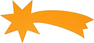 Paño de fieltro amarillo con estrellas fugaces, 3 – 60 cm de ancho, para manualidades y decoración. Individualmente o en juego de 10, 25, 50 o 100 unidades. Paquete con: 1 pieza, ancho: 31 cm de ancho