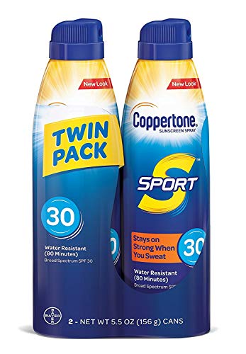 Coppertone Sport Continuous Sunscreen Spray Broad Spectrum SPF 30 5.5 Ounce Each (7)