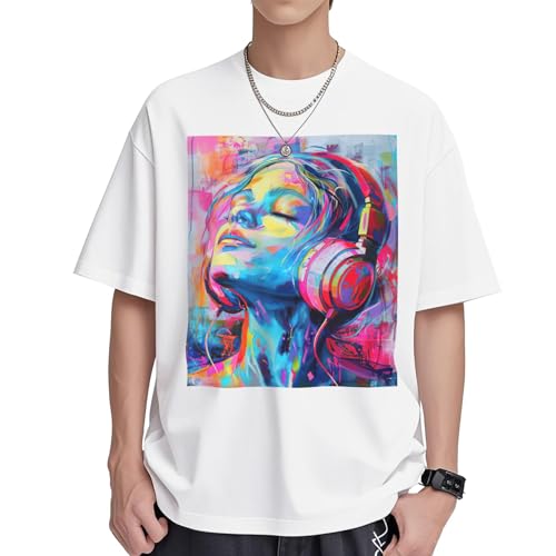 T-shirt musique femme ample en coton pour masquer les imperfections