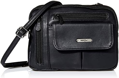 MultiSac Zippy Triple Compartment Crossbody Bag, Black (Vintage Nappa)