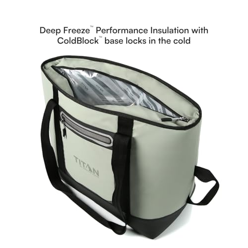 Image of Titan by Arctic Zone 30 Can Cooler Tote with Strap | Insulated Tote Bag with leek proof lining, handle, shoulder strap, and zipper for lunch, picnic, and travel