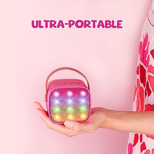 YLL Kids Karaoke Machine, Portable Bluetooth Speaker with Wireless Microphone for Kids, Music Toys Gifts for Girls 5, 6, 7, 8, 9, 10 +Year Old (Hotpink) - 8