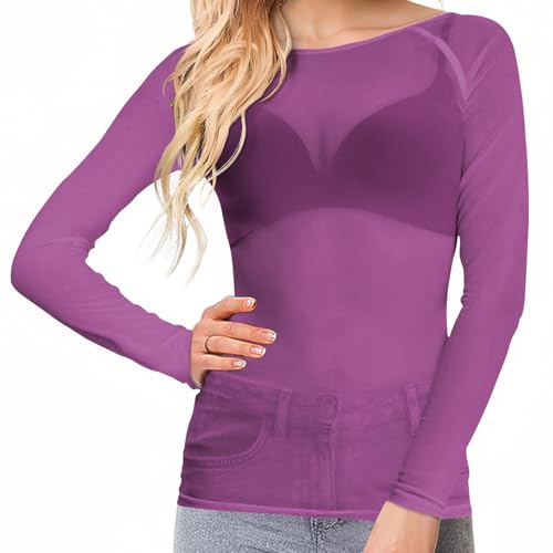 Image of Buauty Sheer Tops for Women,Mesh Fishnet Tops Plus Size,Stylish and Sensational Mesh Blouses for Fashion-Forward Ladies